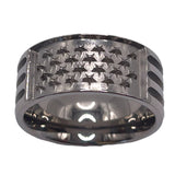 USA Flag inlay pattern channel Titanium ring core