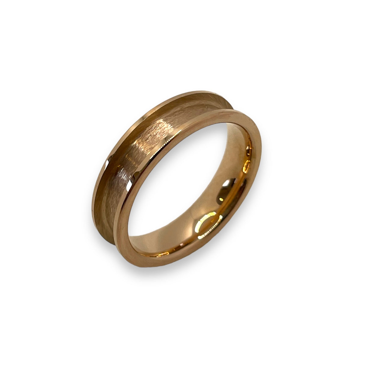 Rose gold plated channel Tungsten ring core