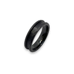 Hammered Black Ceramic ring core 3 mm