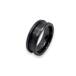 Hammered Black Ceramic ring core 4 mm