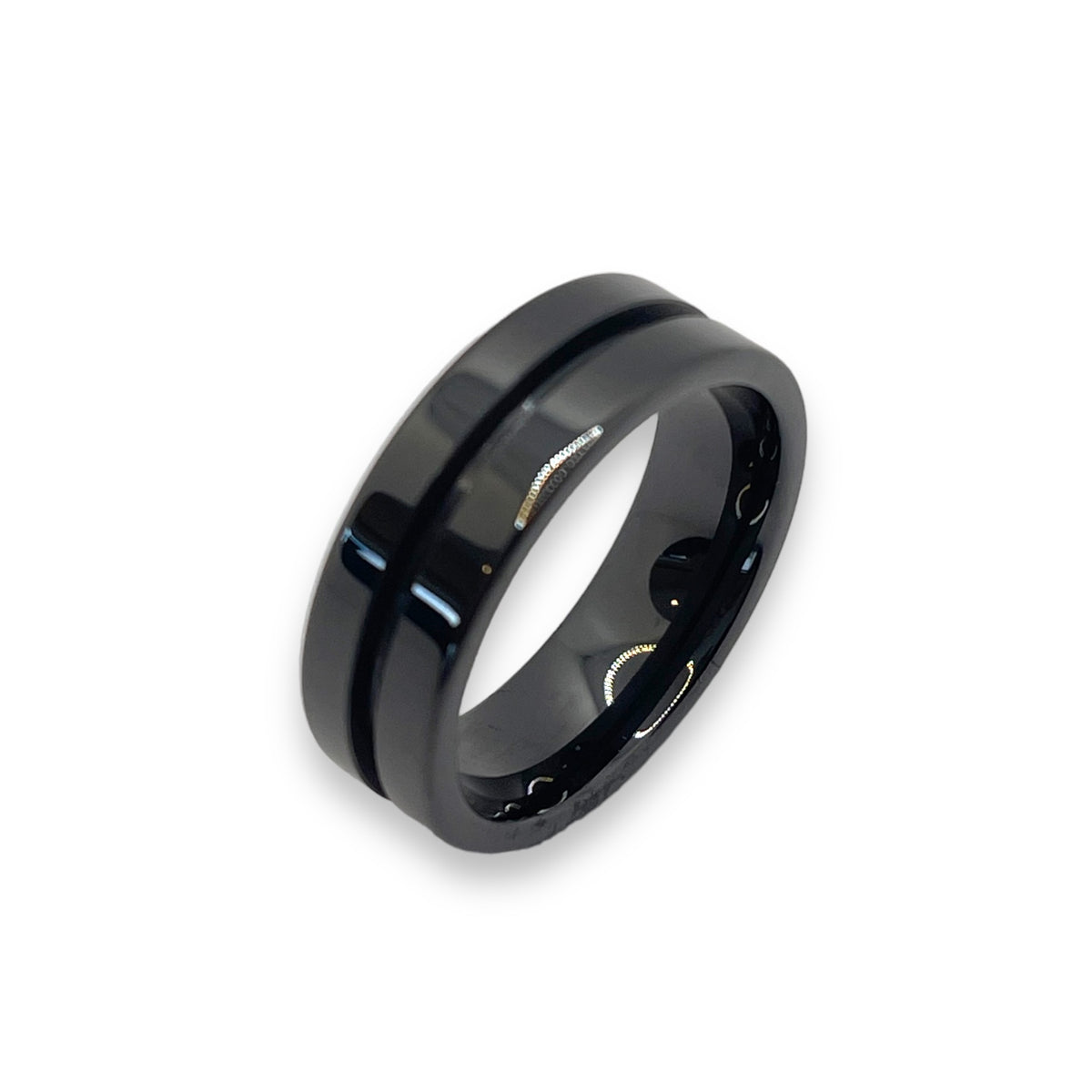 Ring Core Blank Titanium Wavy Line Inlay 11 / 8mm