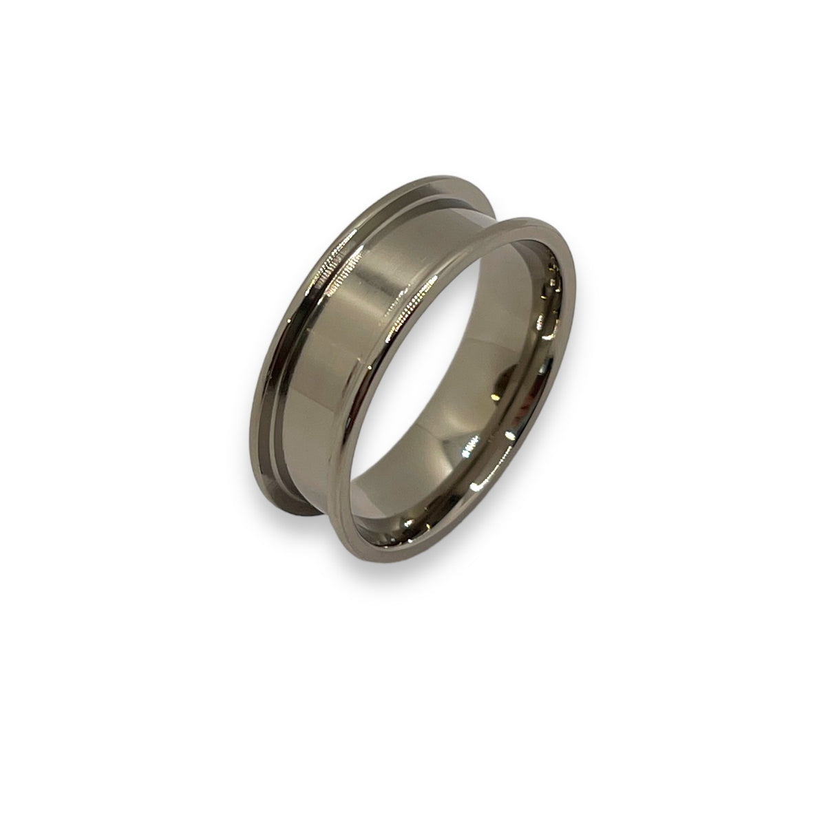 Titanium flat edge 6, 8, 10 mm inlay channel ring core