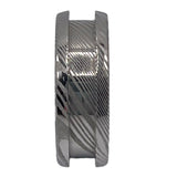 Rounded edge Stainless Damascus Channel ring core 8mm total width