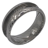 Rounded edge Stainless Damascus Channel ring core 8mm total width