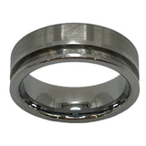 Tungsten Offset inlay single 2mm channel ring core