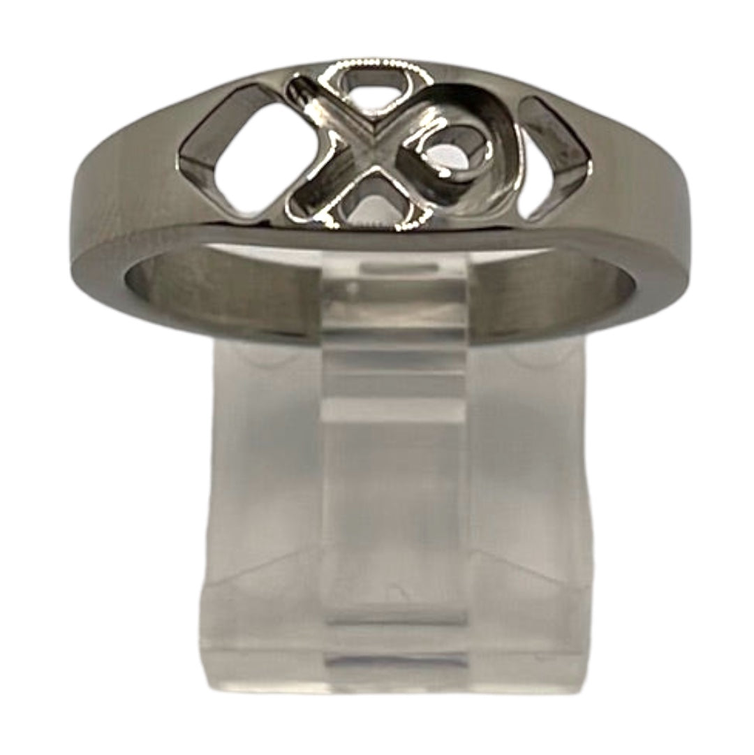 Titanium inlay ribbon ring