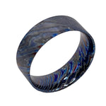 Titanium Damascus/Black zirconium flat 8 mm ring core