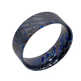 Titanium Damascus/Black zirconium flat 8 mm ring core