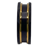 Gold Channel Black hammered tungsten ring core