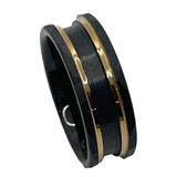 Rose Gold channel Black hammered tungsten ring core
