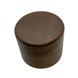 Round walnut ring box - large