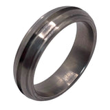 Round top 1.3 mm inlay titanium ring ZBL-0315A