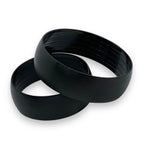 Black Titanium Brushed finish round dome, outside ring core for interior inlaying 6mm, 8 mm - ringsupplies.com
