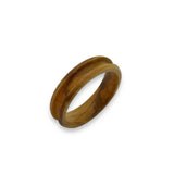 6 mm channel Olive wood  ring - ringsupplies.com