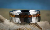 Offset hammered Tungsten inlay ring core