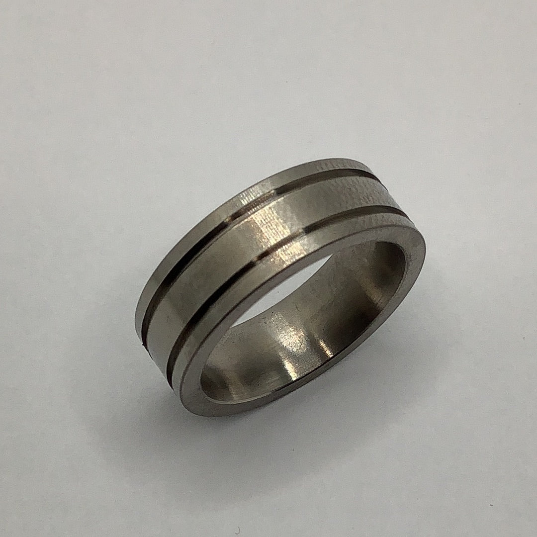 Titanium Narrow inlay dual channel ring