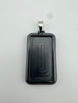 Dog tag inlay pendant and chains, Carbon Fiber, Titanium, Black Titanium