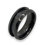 Black Zirconium inlay channel ring cores