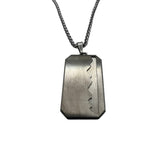 Dog tag inlay pendant and chains, Carbon Fiber and Titanium