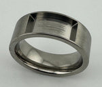Rectangle pocket inlay titanium inlay ring