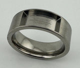 Rectangle pocket inlay titanium inlay ring