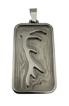 Dog tag inlay pendant and chains, Carbon Fiber, Titanium, Black Titanium