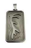 Dog tag inlay pendant and chains, Carbon Fiber, Titanium, Black Titanium