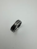 Tungsten double inlay channel ring core 6mm, 8mm total width options