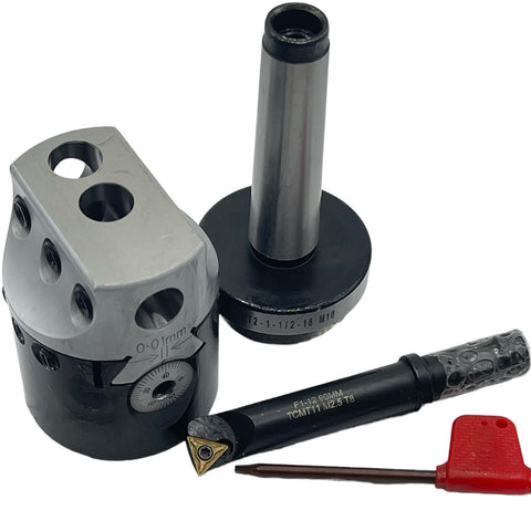 2-Inch Boring Head Tool Set With MT3 Taper Shank – Includes Boring Bars For Precision Drilling