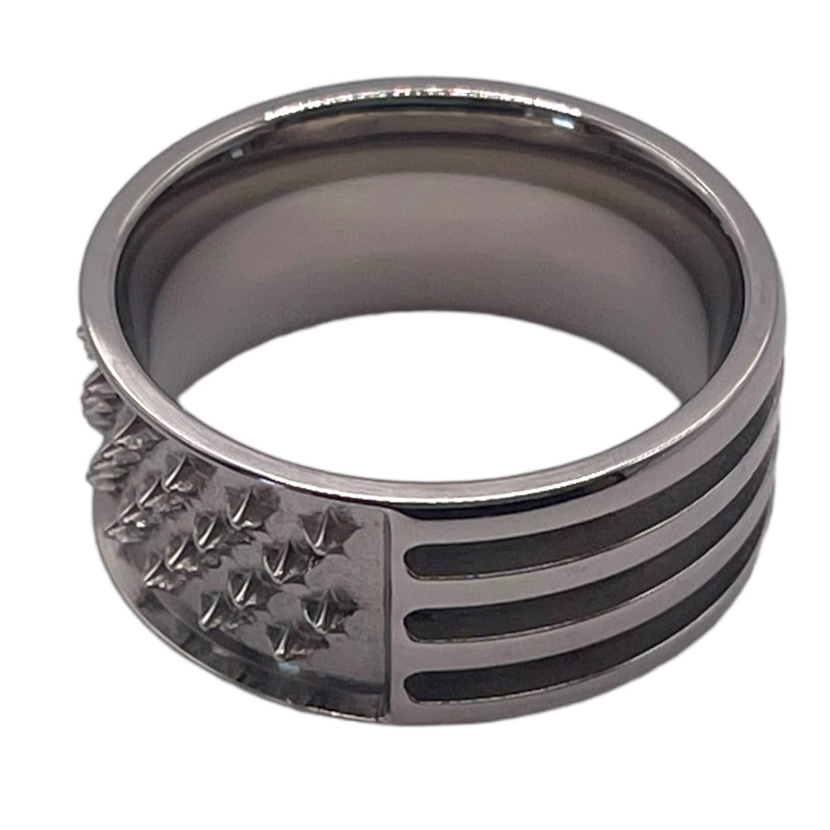 Titanium USA flag pattern inlay channel ring core – Ringsupplies.com
