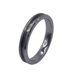 Thin line Brushed Tungsten 1.5mm channel ring core 4mm total width