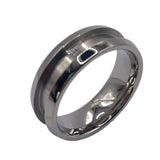 Black Titanium 4mm inlay channel ring core 8mm total width