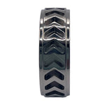 Arrow inlay pattern channel titanium ring core