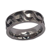 Celtic knot / twist inlay pattern channel titanium ring core