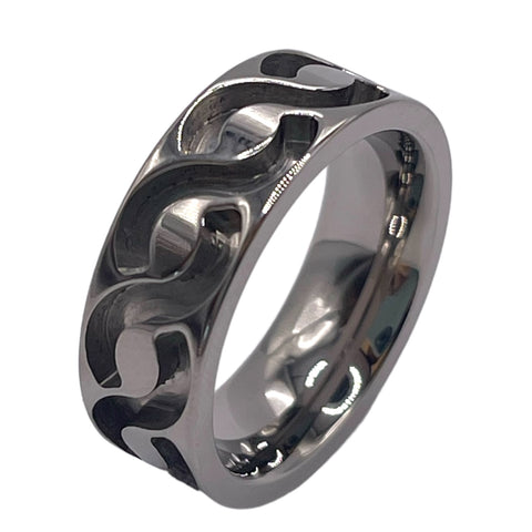 Celtic knot / twist inlay pattern channel titanium ring core