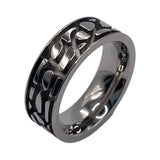 Cobblestone inlay pattern channel titanium ring core