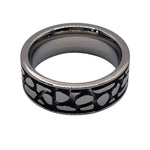 Cobblestone inlay pattern channel titanium ring core