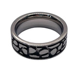 Cobblestone inlay pattern channel titanium ring core