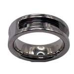 Horse hair inlay channel titanium ring core