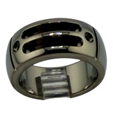 Titanium ring 2 small channel ring core with 2 semi set holes ZBL-3509A