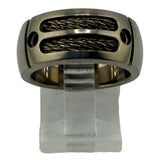 Titanium ring 2 small channel ring core with 2 semi set holes ZBL-3509A