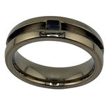 Black Titanium channel ring core with 4 wider focus inlay pockets ZBL-6260B