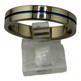 Titanium Ring Core with single blue anodized line R1088A