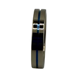 Titanium Ring Core with single blue anodized line R1088A