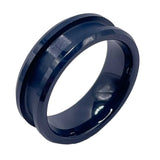 Dark Blue ceramic channel inlay ring cores