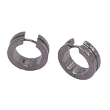 Inlay Huggies earrings 14mm, 18mm diameter