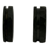 Hammered black Tungsten offset inlay channel ring core