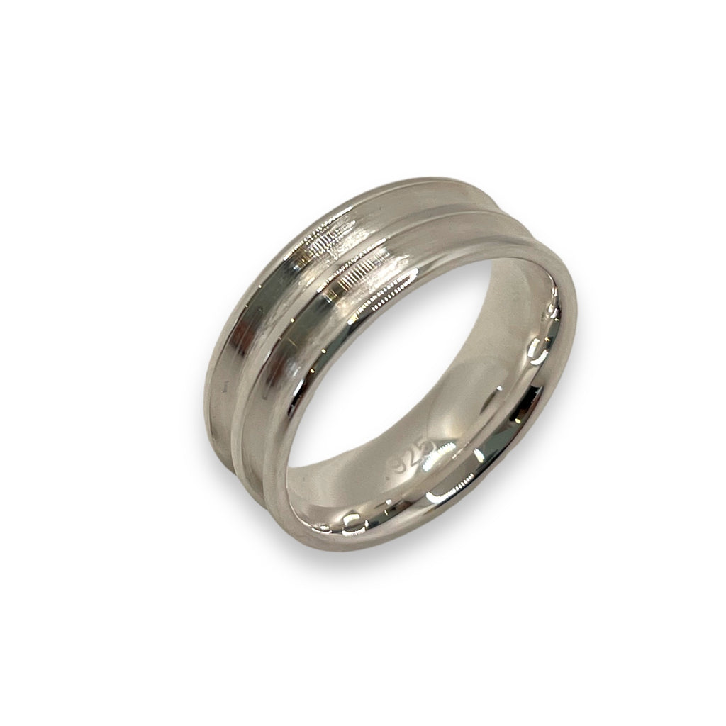 925 sterling silver double channel ring core –