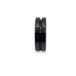 Thin line Black ceramic 1.5 mm channel ring core 8 mm total width