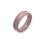 Pink inlay ceramic channel ring core 6mm